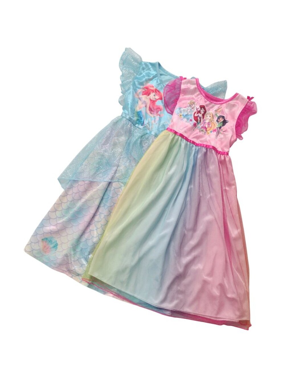 Disney Girls Nightgown Set 6 6X Ariel Multi Princesses